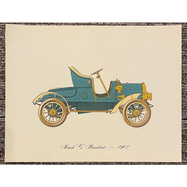 Traditional Antique Automobiles Cadillac and Buick Lithographs - Set of Two For Sale - Image 3 of 3