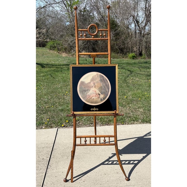 Antique Oak Ball & Stick Easel: Victorian Eastlake Style For Sale - Image 10 of 10