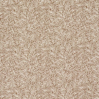 Schumacher Willow Leaf Fabric In Mocha For Sale