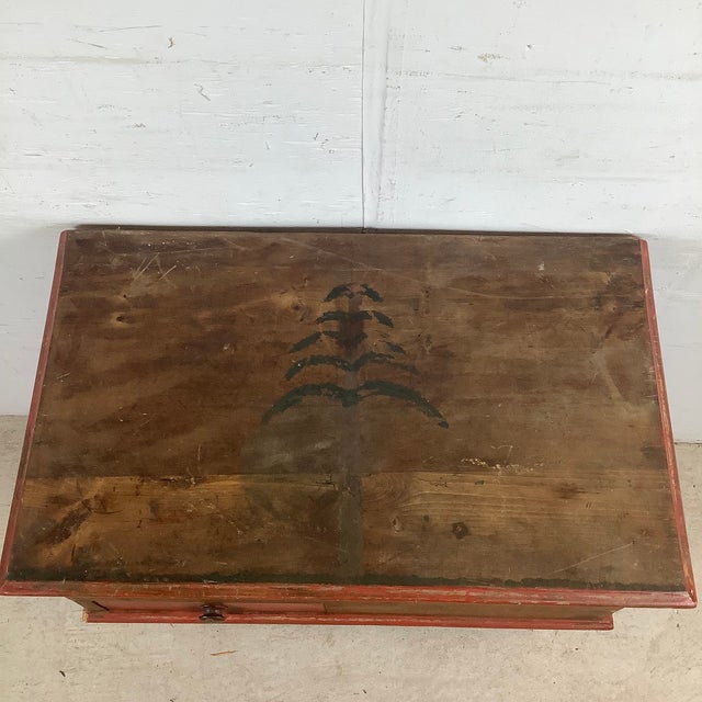 Farmhouse Antique American Primitive Painted Pine Farmhouse Cabinet For Sale - Image 3 of 12