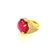 Bochic “Flamenco” Ruby & White Zircon 18k Gold & Silver Cocktail Ring Size 9 For Sale - Image 4 of 5