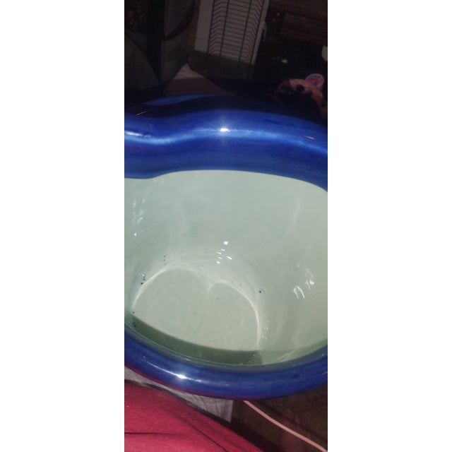 Ceramic Vintage Victoria Ware Ironstone Ice Bucket - Blue Willow Flow Blue Chinoiserie - 13" For Sale - Image 7 of 12
