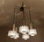 Vintage Cascade style pendant light featuring 5 separate lights with a large chrome finial and shades made of plexiglas...