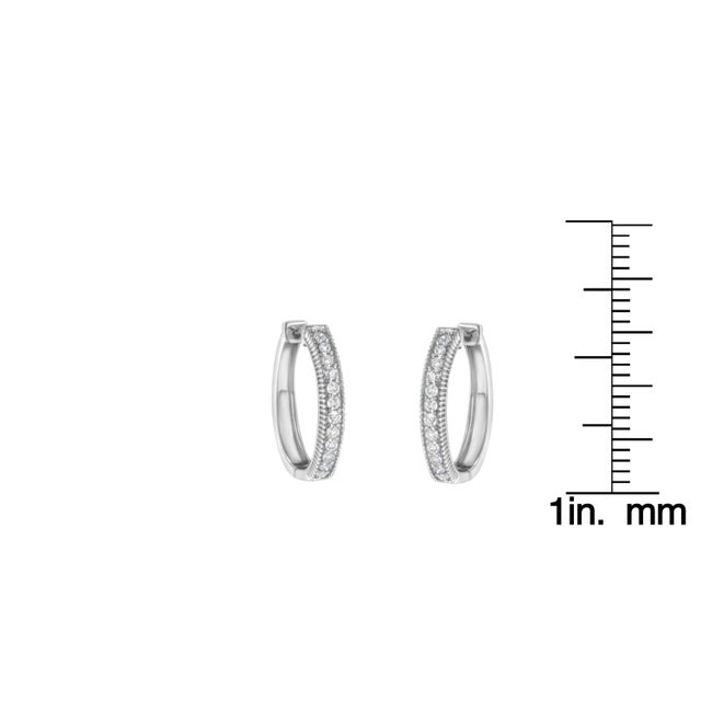 Early 21st Century 10KT White Gold Diamond Hoop Earring (1.00 cttw, H-I Color, I1-I2 Clarity) For Sale - Image 5 of 5