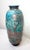 Vintage Large Tall Signed Tom Neugebauer Blue Green Raku Blackware Pottery Vase For Sale - Image 4 of 13