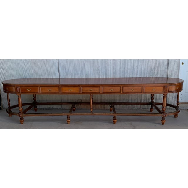12 Foot Oval Center Table with Drawers in Both Sides, 20th Century For Sale - Image 17 of 18