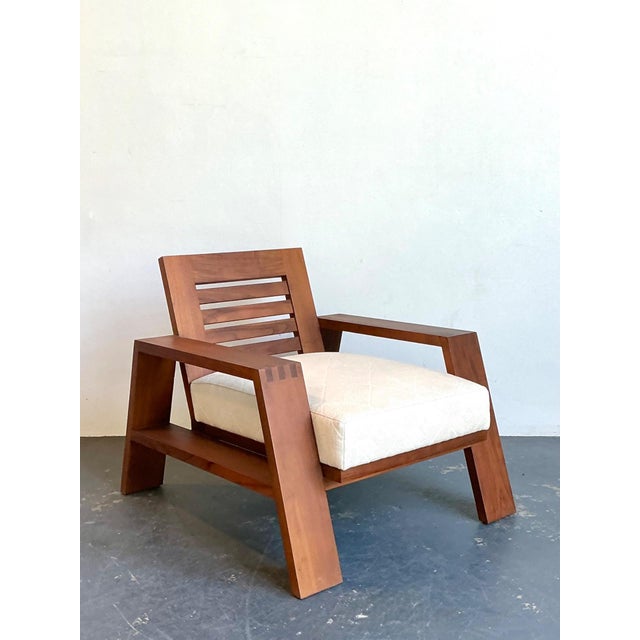 Contemporary Vintage Ralph Lauren “Modern Desert” Wood Club Chair For Sale - Image 3 of 12