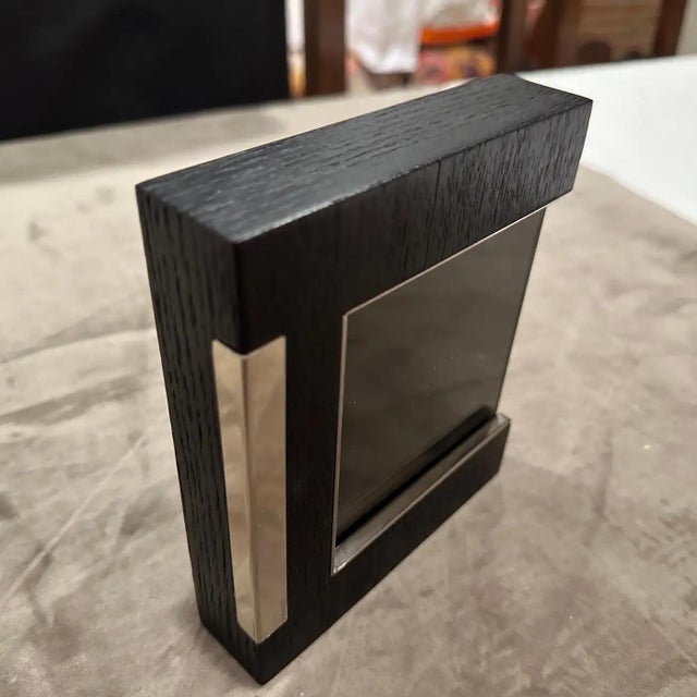 Mid-Century Modern 1980s Modern Sterling Silver and Ebonized Wood Picture Frame by Silvan For Sale - Image 3 of 11