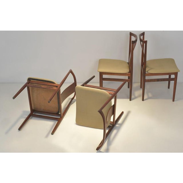 Brown Chairs in Pau Ferro Veneer by Henning Sorensen for Danex, 1960s, Set of 4 For Sale - Image 8 of 11