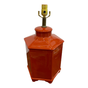 1970s Mid-Century Modern Hexagonal Burnt Orange Lamp