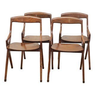 1950s Set of Four Italian Mid Century Dining Chairs For Sale