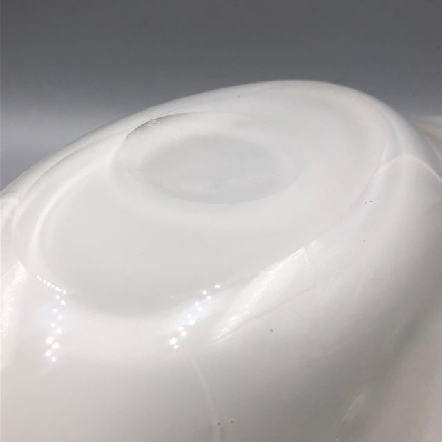 Large Glass Boat Bowl with Frosted Glass Overlay For Sale - Image 9 of 10