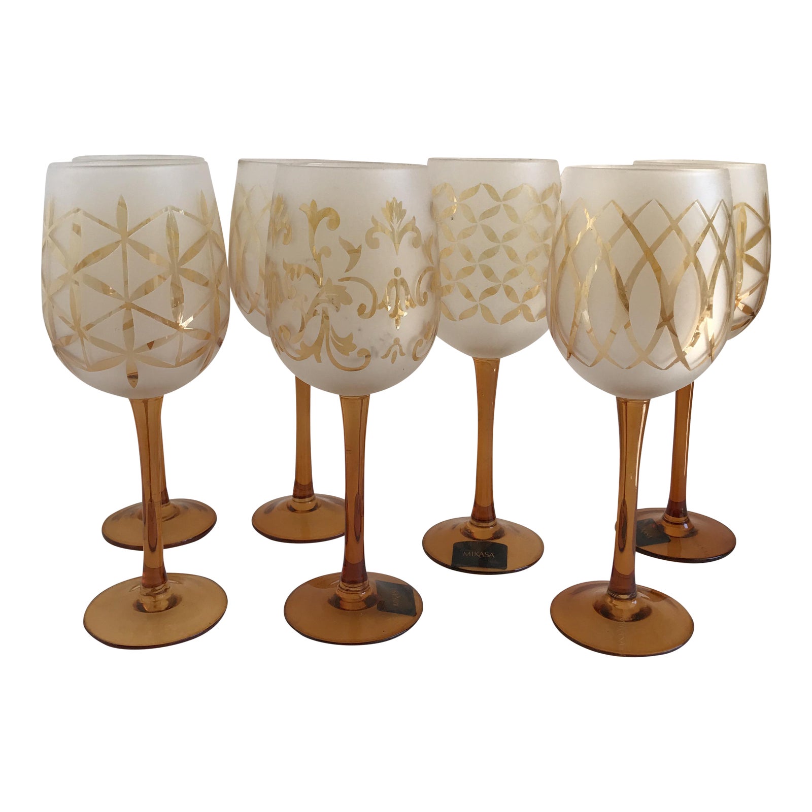 Mikasa Amber Stemware Set of 7 Chairish