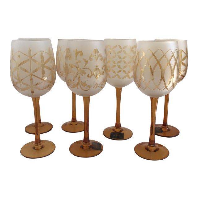Mikasa Amber Stemware Set of 7 Chairish