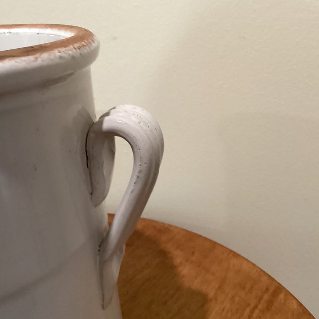 Mid 20th Century Antique Rustic Ceramic European Glazed Stoneware Confit Pot/ Urn With Handles For Sale - Image 5 of 12
