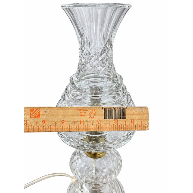 Vintage Cut Glass Hurricane Table Lamp Hollywood Regency Style For Sale - Image 4 of 6