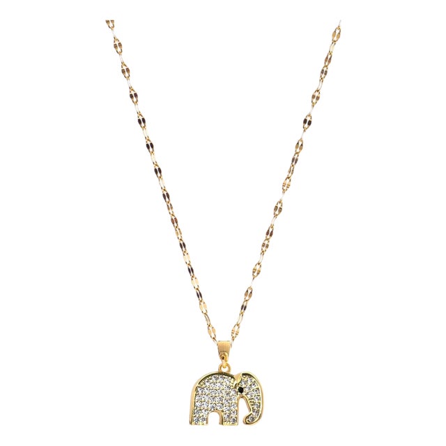 Elephant Blessing Diamond Necklace For Sale