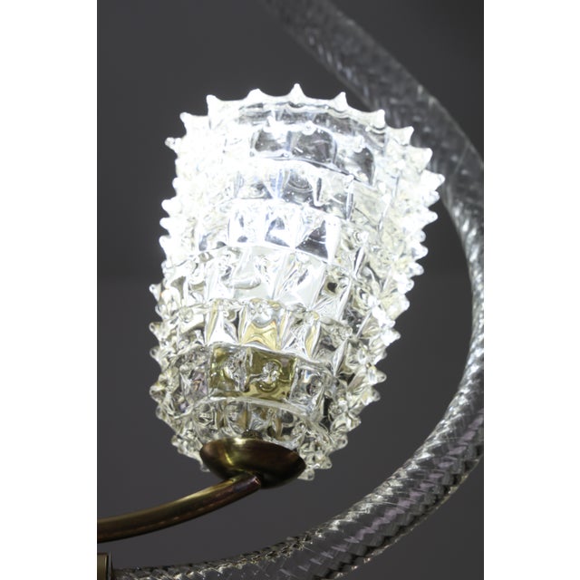 1940s Amazing 2 Light Clear Rostrato Murano Glass Chandelier by Barovier & Toso For Sale - Image 12 of 15