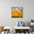 Golden Fields by Justin Wheatley | Acrylic on Canvas White Barn With Gold Fields For Sale - Image 12 of 12
