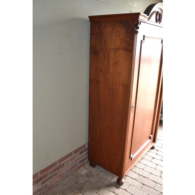 Wood Antique Art Deco Mahogany 1-Door Arch Cupboard, 1900s For Sale - Image 7 of 10