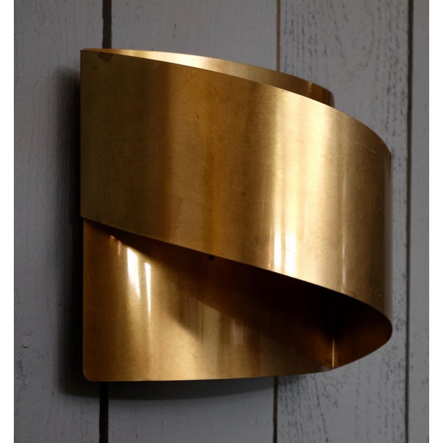 Swedish Brass Band Wall Lamp by Peter Celsing for Falkenbergs Belysning, 1960s For Sale - Image 4 of 14