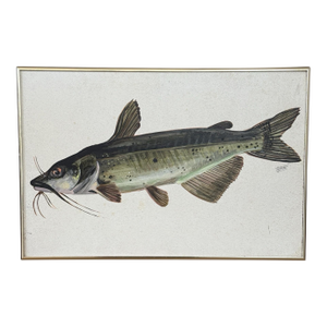 Vintage Coastal Folk Art Fish Painting – Catfish