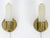 Bauhaus Brass & Opaline Glass Sconces, Germany, 1950s, Set of 2 For Sale - Image 4 of 18
