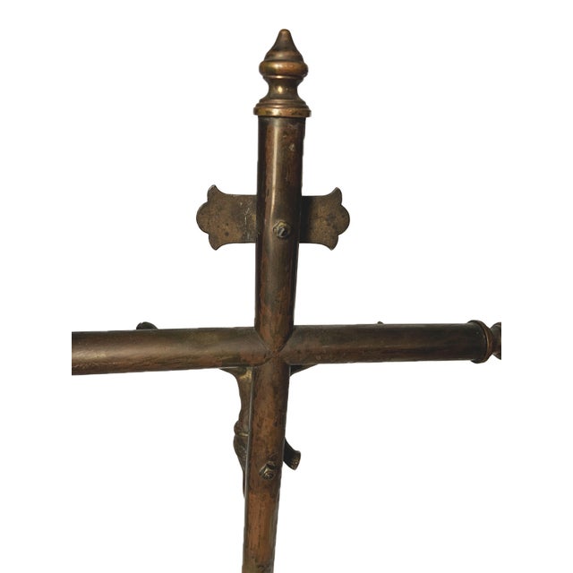 Gold Antique Bronze Alter Altar Crucifix Religious Christian Gothic Early 1900s For Sale - Image 8 of 10
