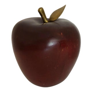 Wood Apple With Solid Brass Stem For Sale
