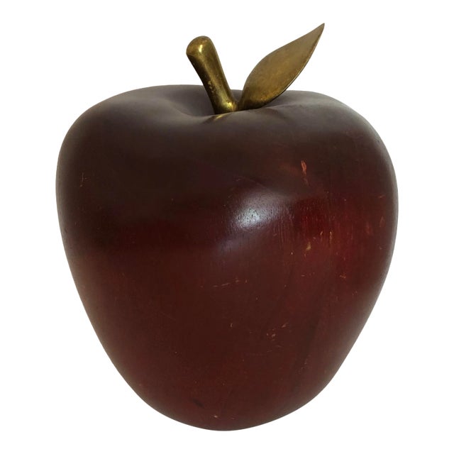 Wood Apple With Solid Brass Stem For Sale