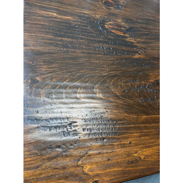 2020s LaLune Rustic Trestle Dining Table For Sale - Image 5 of 17