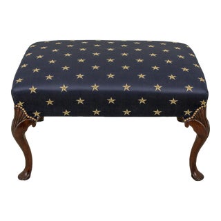 Hickory Chair Co Queen Anne Mahogany Ottoman For Sale
