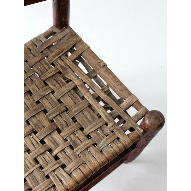 Antique American Splint Weave Chairs Pair For Sale - Image 9 of 12