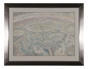 Michael Stringer, Set Design for Superman 1, 1976, Watercolour, Framed