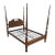 Late 20th Century Solid Wood Four Poster Full Size Bed With Carved Designs For Sale