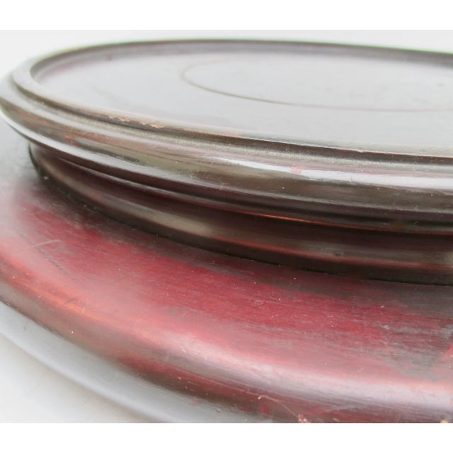 Burnt Umber Massive Mahagoney Fish Bowl Stand 14.75" Diameter For Sale - Image 8 of 9