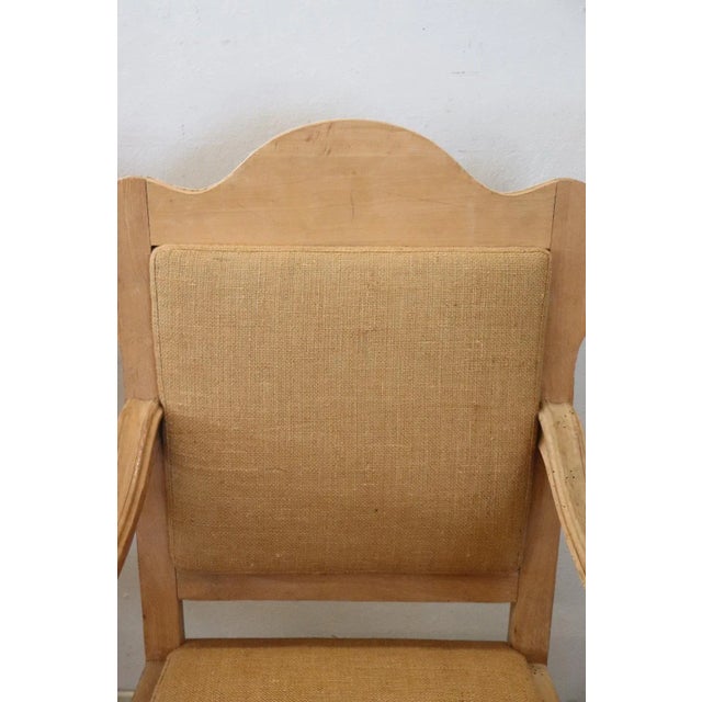 Set of Jute and Poplar Wood Armchairs, 1930s For Sale - Image 10 of 12