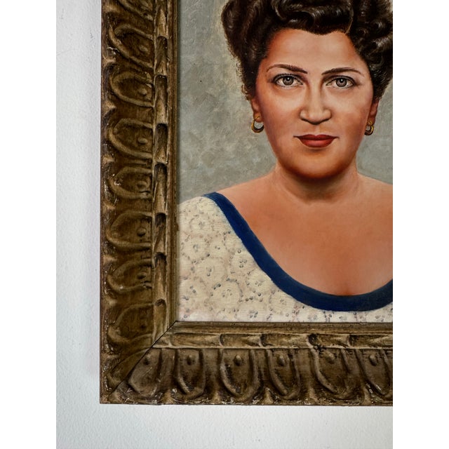 1950s 1956 Vintage Joe Beck Woman Portrait – Oil on Canvas Board Painting For Sale - Image 5 of 8