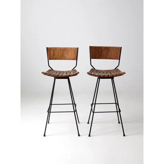 Mid-Century Stools Pair For Sale - Image 11 of 11