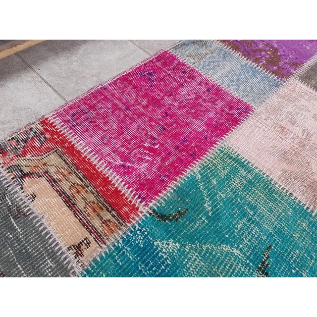 Turkish Saloon Vintage Oushak Wool Rug For Sale - Image 3 of 10