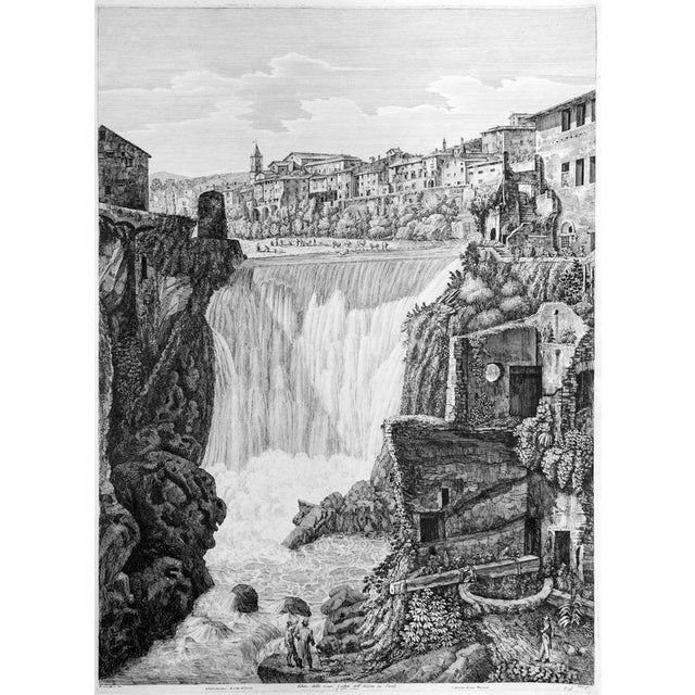 Veduta della Gran Caduta dell' Aniene\. - Original Etching by L. Rossini - 1825 1825 For Sale