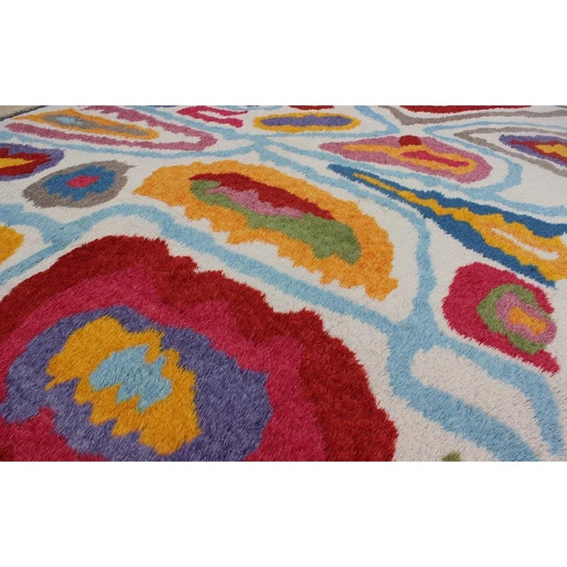 Shabby Chic Keivan Woven Arts Turkish Tulu Rug, Hand-Knotted Angora Wool 8'10 X 12'1 For Sale - Image 3 of 6