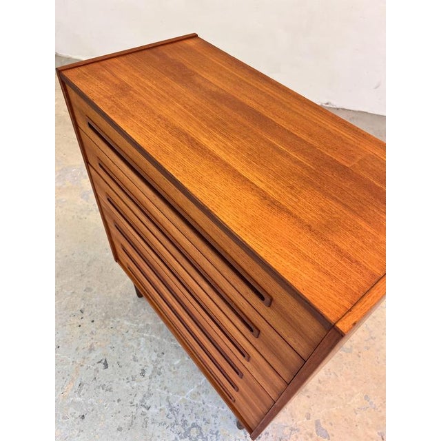 Teak Chest of Drawers with Recessed Long Handles, Denmark, 1960s For Sale - Image 10 of 11