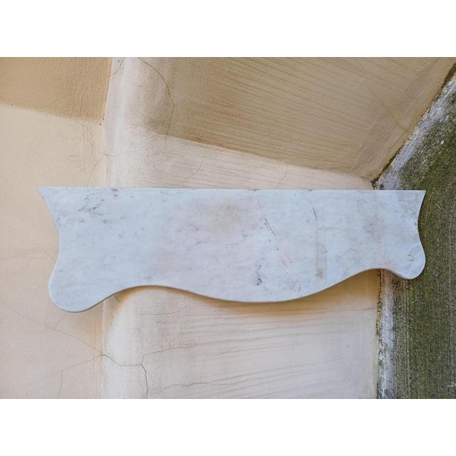 Original marble slab from an early 19th-century Empire-style console table made in Naples, with a three-lobed design. The...