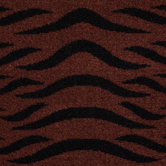 Abstract Schumacher Sabi Tiger Velvet Fabric in Java For Sale - Image 3 of 4