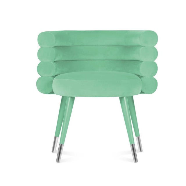 Set of Sky Blue Marshmallow Dining Chairs by Royal Stranger For Sale - Image 17 of 18