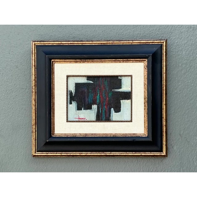 Vintage Framed Abstract Oil on Canvas For Sale - Image 11 of 12