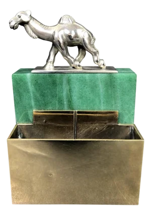 1930s Erik Magnussen Sterling Silver And Green Hardstone Desk Accessory
