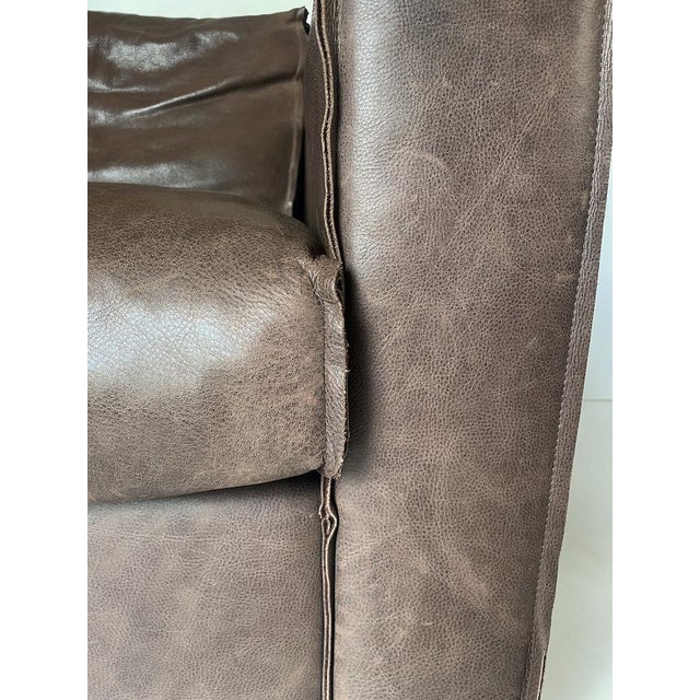 Brown Brown Leather Armchair, Italy, 2000s For Sale - Image 8 of 18