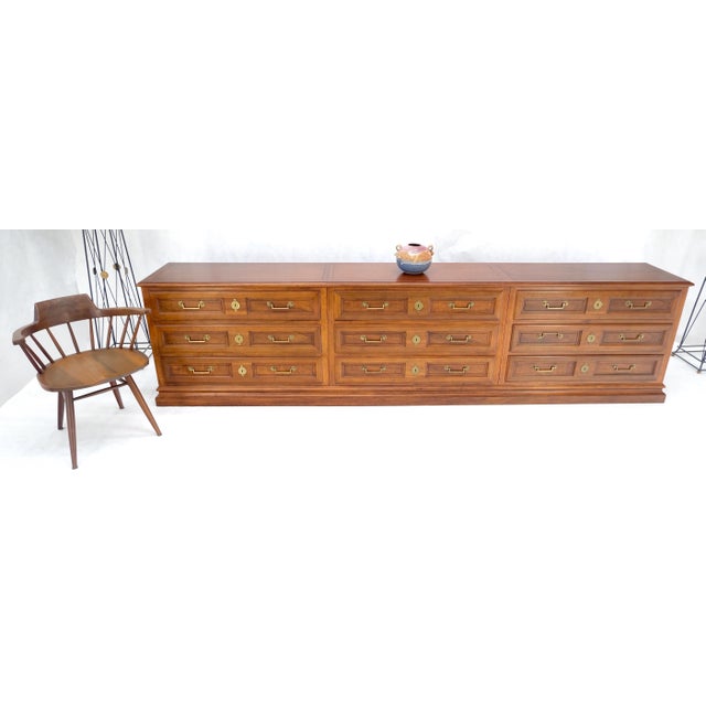 Baker 10' Extra !Long! 9 Drawers Campaign Directoire Style Credenza Dresser MINT For Sale - Image 11 of 17